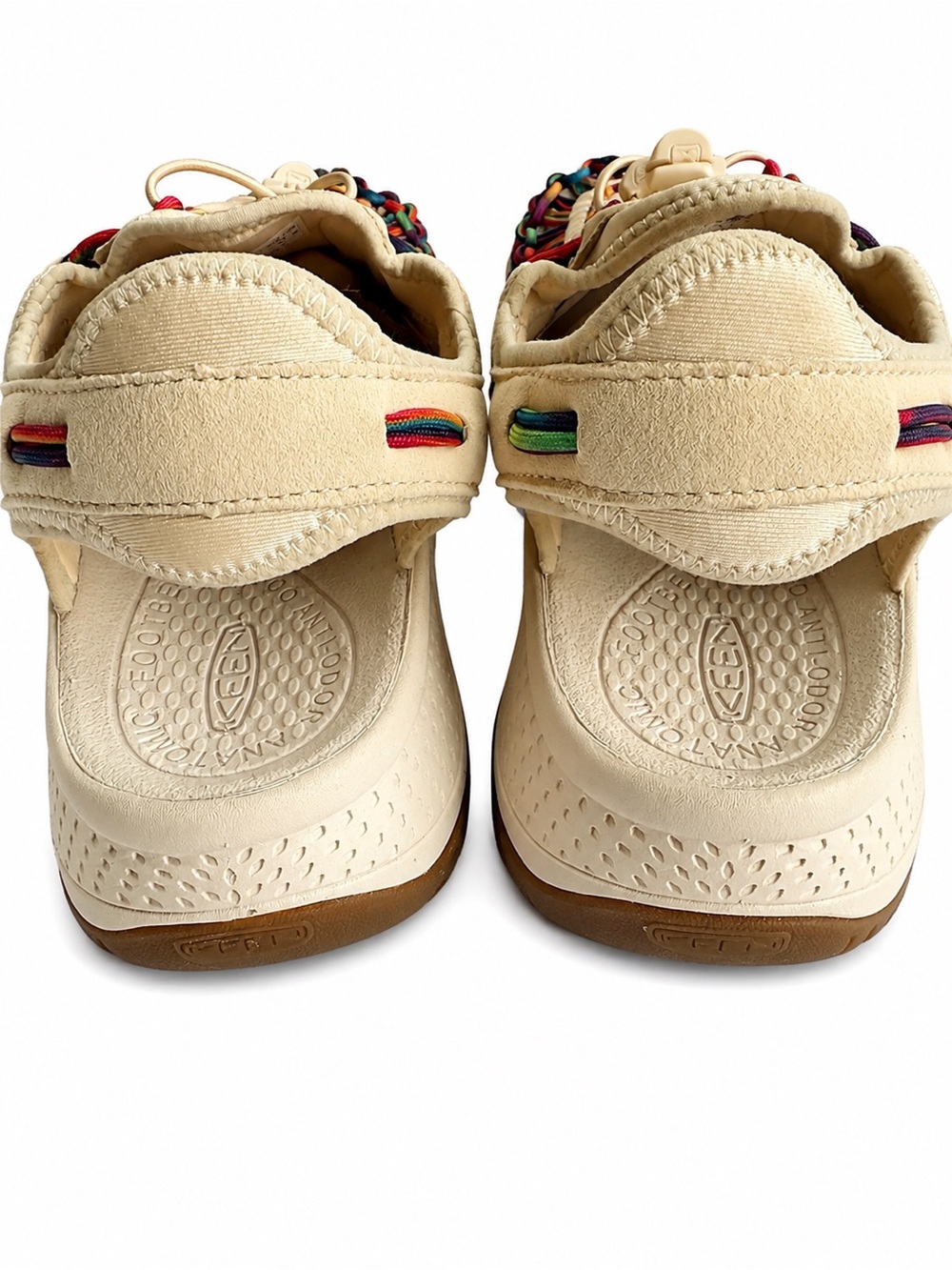 Keen Uneek Women’s Sandals Birch/Rainbow Bungee Cord- Size 10W Like New - Picture 2 of 7